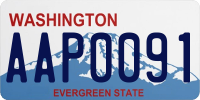WA license plate AAP0091