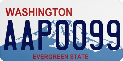 WA license plate AAP0099