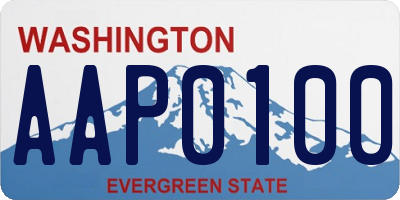 WA license plate AAP0100