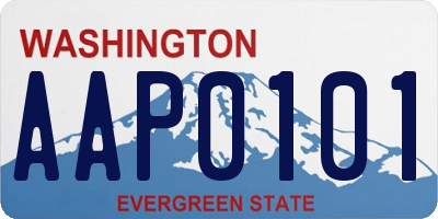 WA license plate AAP0101