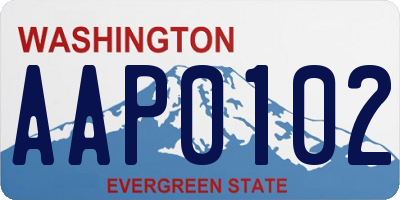 WA license plate AAP0102
