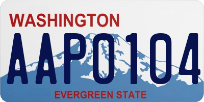 WA license plate AAP0104