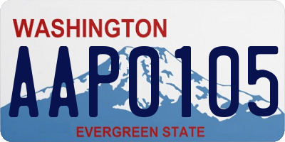 WA license plate AAP0105