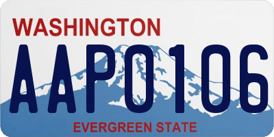 WA license plate AAP0106
