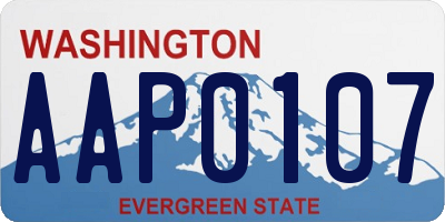 WA license plate AAP0107