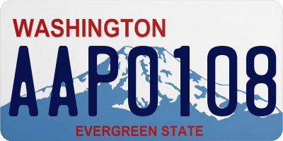 WA license plate AAP0108