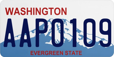 WA license plate AAP0109