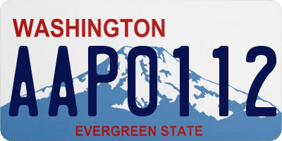 WA license plate AAP0112