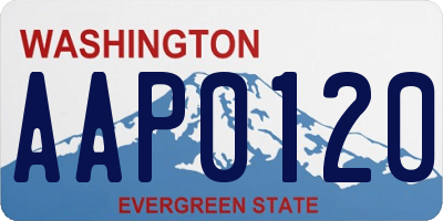 WA license plate AAP0120