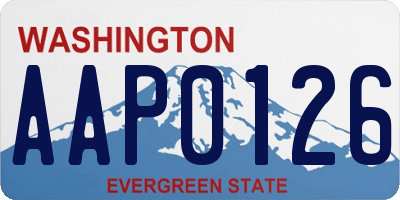 WA license plate AAP0126
