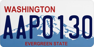 WA license plate AAP0130