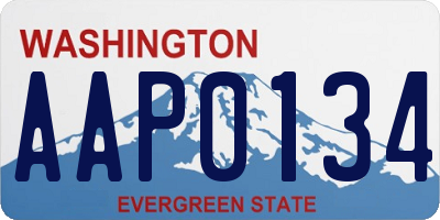WA license plate AAP0134