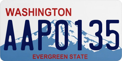WA license plate AAP0135