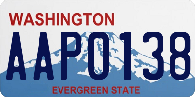 WA license plate AAP0138