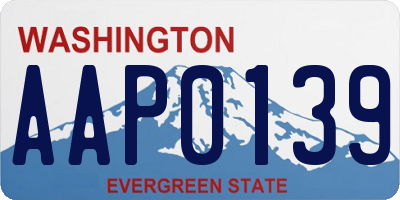 WA license plate AAP0139