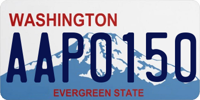 WA license plate AAP0150