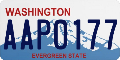 WA license plate AAP0177