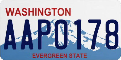 WA license plate AAP0178