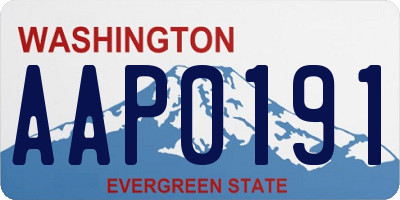 WA license plate AAP0191