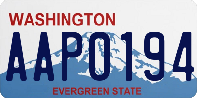 WA license plate AAP0194