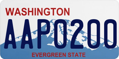 WA license plate AAP0200