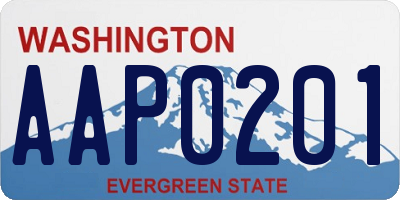 WA license plate AAP0201