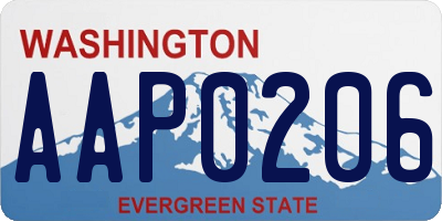 WA license plate AAP0206