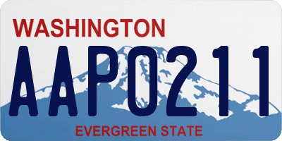 WA license plate AAP0211