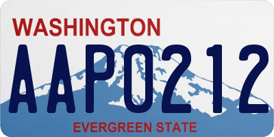 WA license plate AAP0212