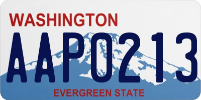 WA license plate AAP0213