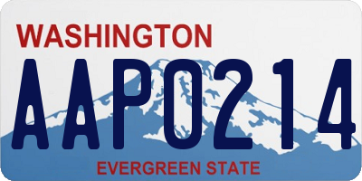 WA license plate AAP0214