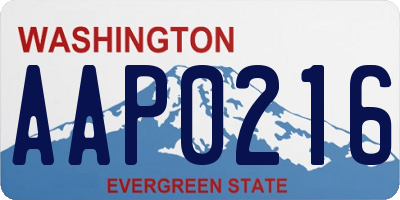 WA license plate AAP0216
