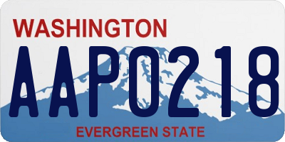 WA license plate AAP0218