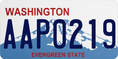 WA license plate AAP0219