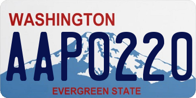 WA license plate AAP0220