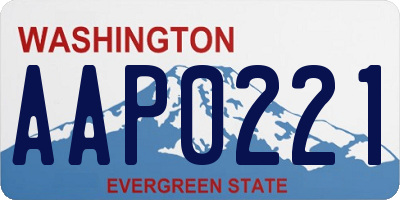 WA license plate AAP0221