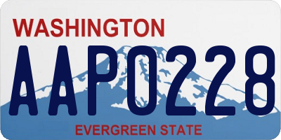 WA license plate AAP0228