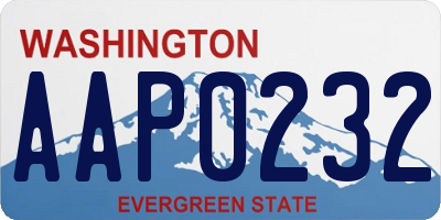 WA license plate AAP0232