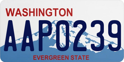 WA license plate AAP0239