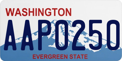 WA license plate AAP0250