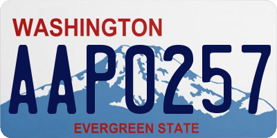 WA license plate AAP0257