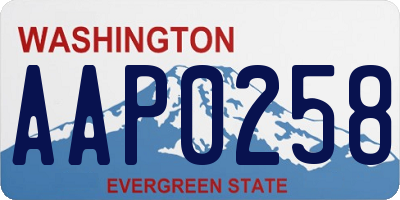 WA license plate AAP0258