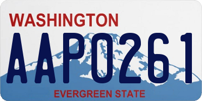 WA license plate AAP0261