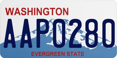 WA license plate AAP0280