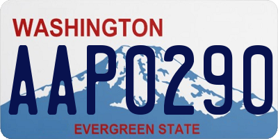 WA license plate AAP0290