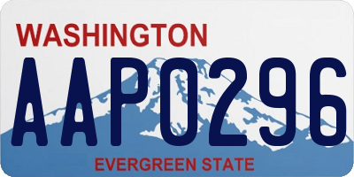 WA license plate AAP0296