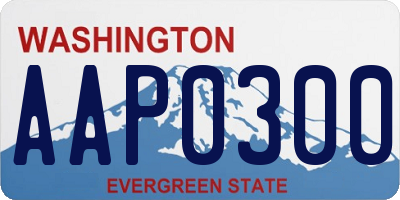 WA license plate AAP0300