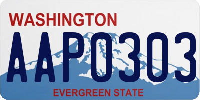 WA license plate AAP0303
