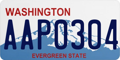 WA license plate AAP0304