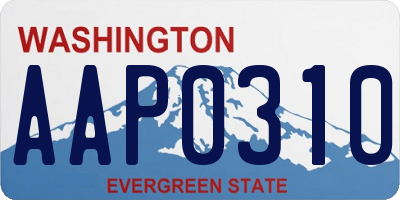 WA license plate AAP0310